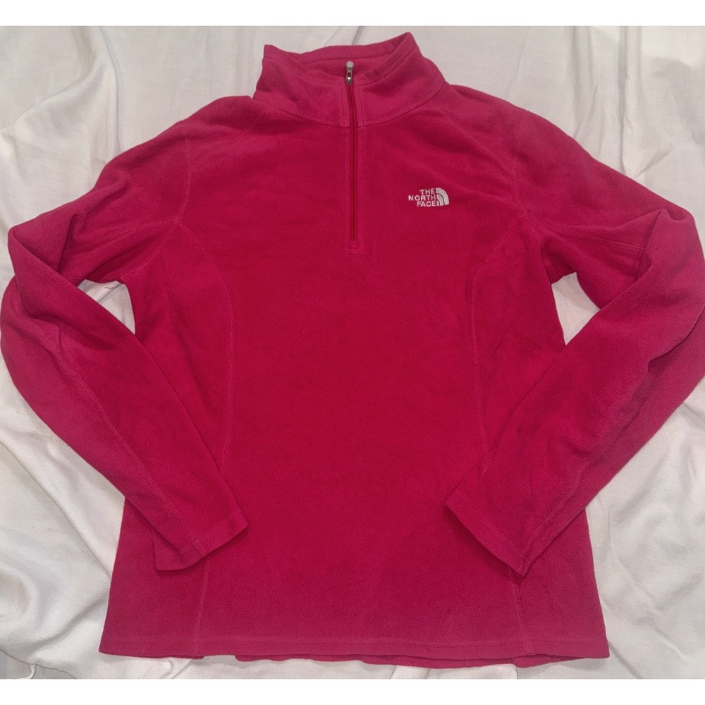 The North Face Fleece Pullover Womens Med Pink Quarter Zip Lightweight Polartec